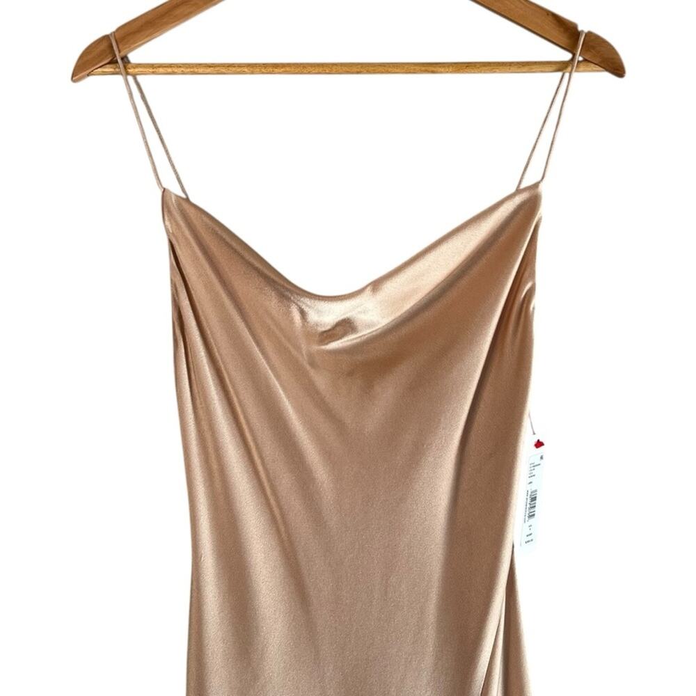 Alice + Olivia Harmony Drapey Slip Dress Size 4 in the color almond NWT - Picture 4 of 14